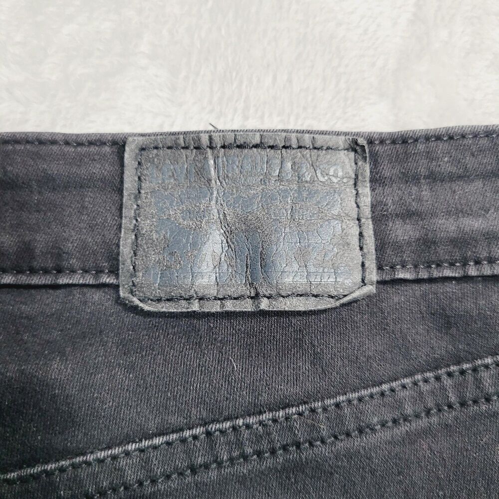 Levi's 711 Skinny Jeans Womens 16W Black Dark Wash Mid Rise Stretch Denim - Picture 4 of 16